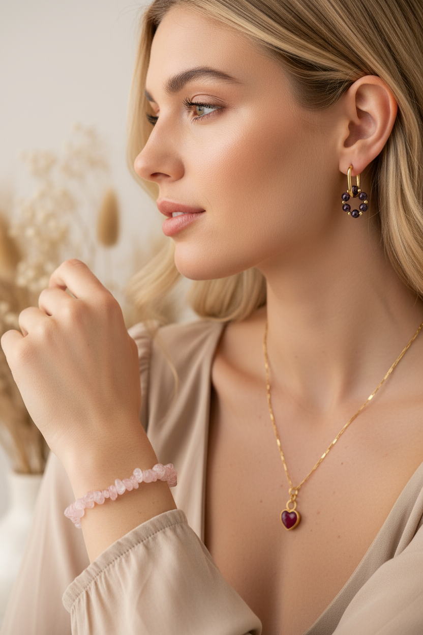 Bijoux lithothérapie sur mannequin