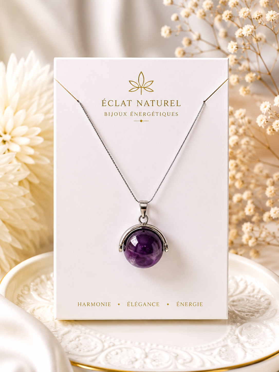 collier Pendentif Améthyste – Sérénité & Élégance Naturelle