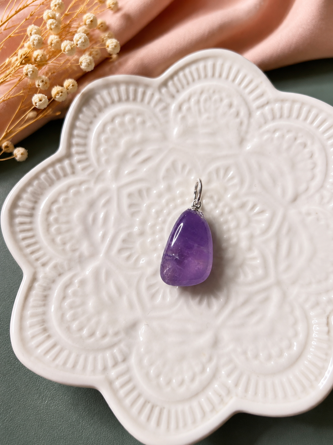 Pendentif Pierre Roulée en Améthyste