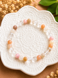 Bracelet Cristal de Roche & Pierre de Soleil – Création Artisanale Fait Main