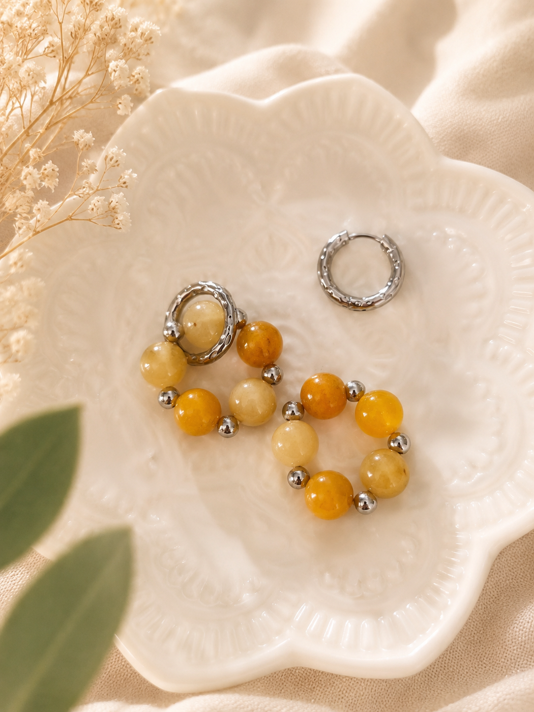 Boucles d'oreilles Jade Jaune – Abondance & Optimisme