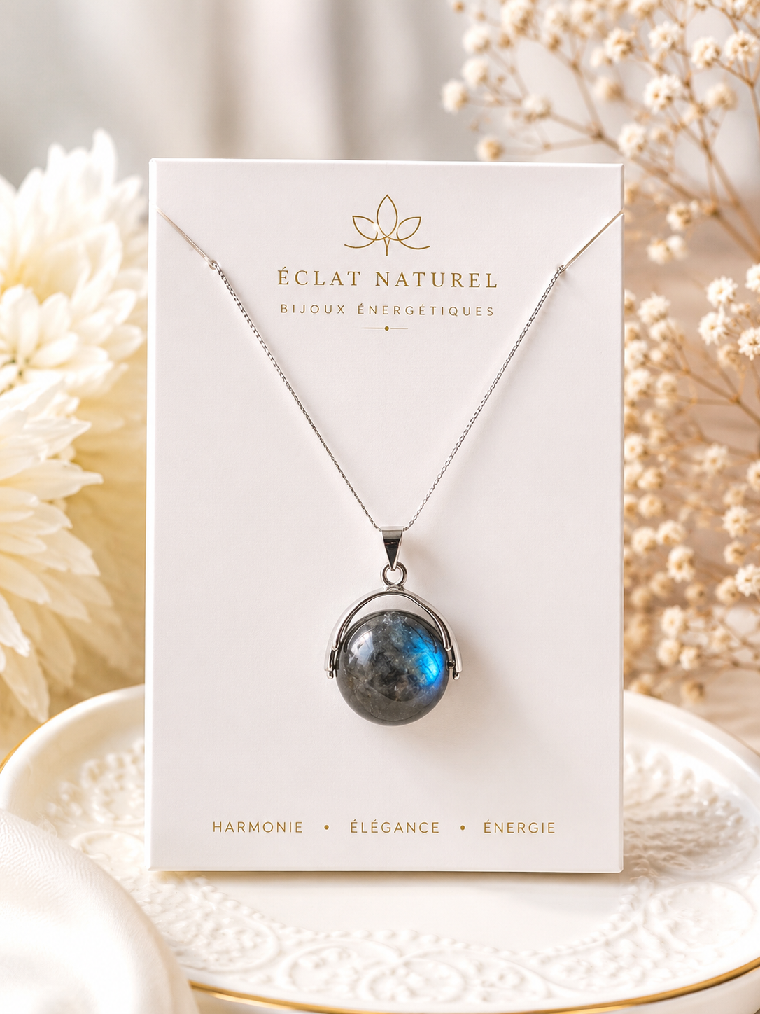 Collier Pendentif Labradorite – Reflets Mystiques & Élégance Naturelle