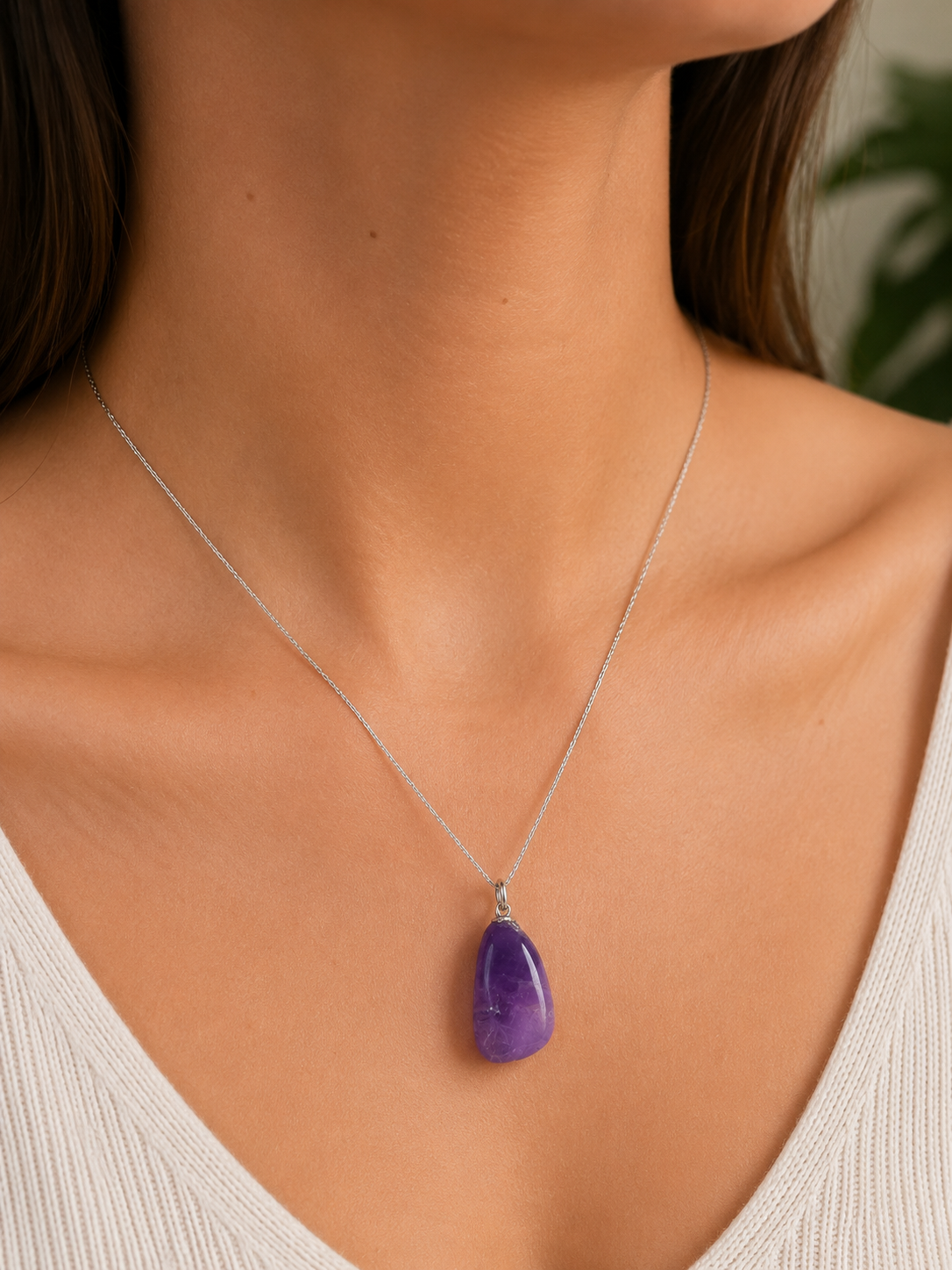 Pendentif Pierre Roulée en Améthyste
