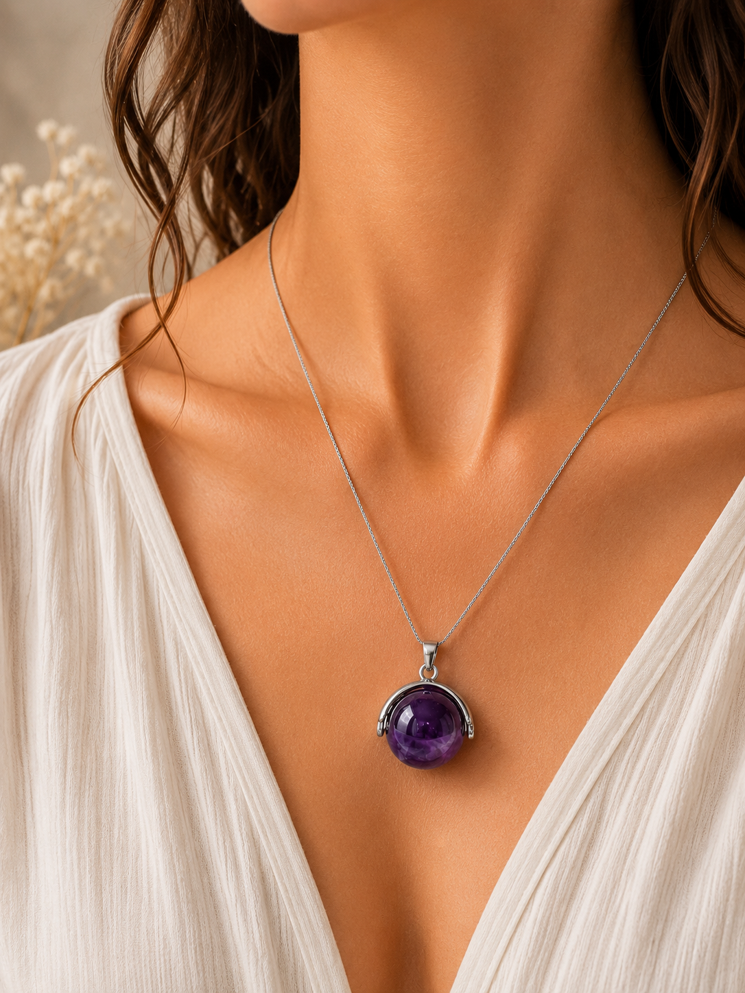 collier Pendentif Améthyste – Sérénité & Élégance Naturelle