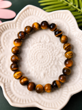Bracelet Œil de Tigre 8 mm – Fabrication Artisanale – Pierre Naturelle
