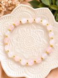 Bracelet Quartz Rose Facetté – Création Artisanale Fait Main