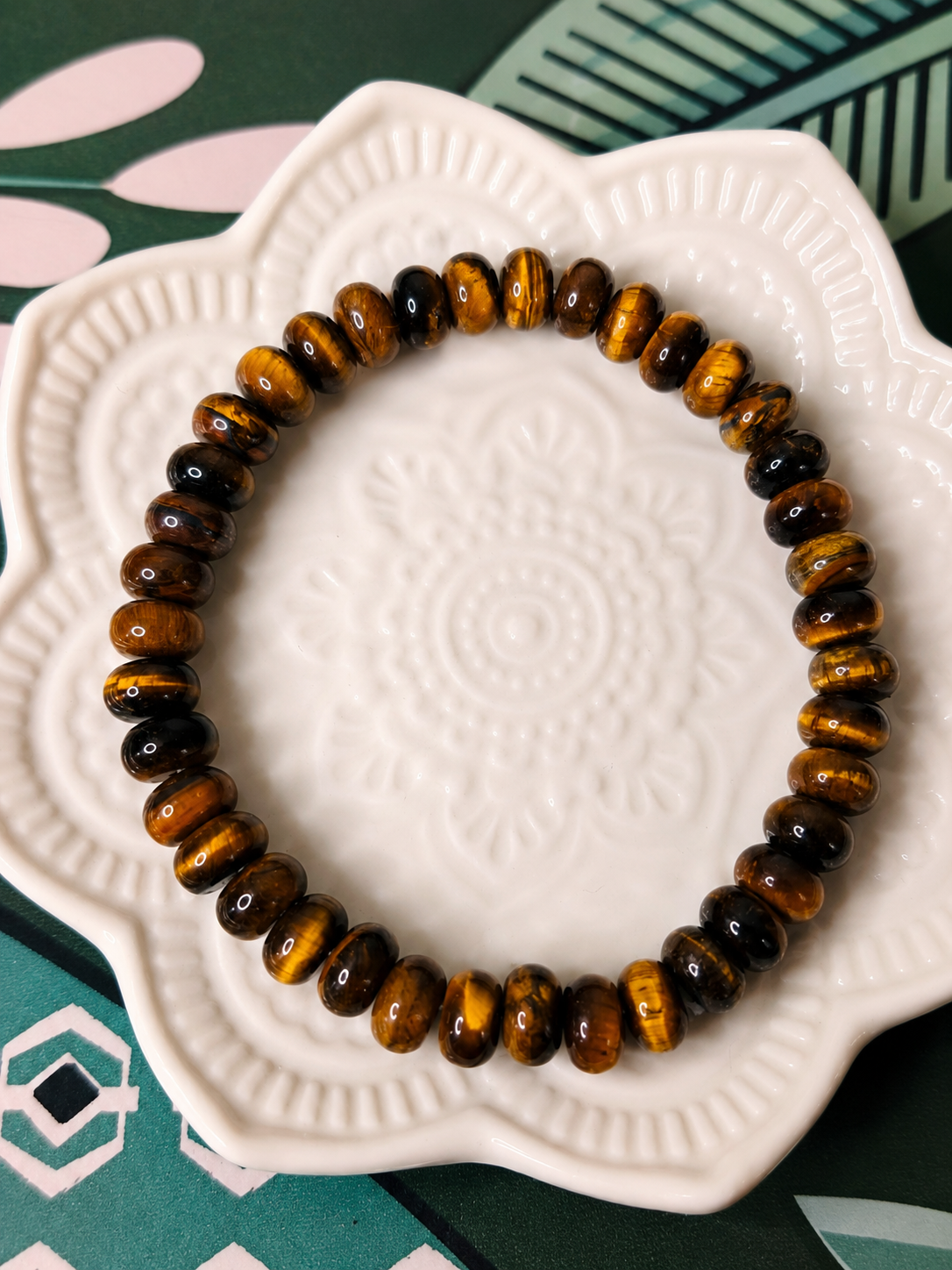 Bracelet artisanal en Œil de Tigre – Fabrication fait main