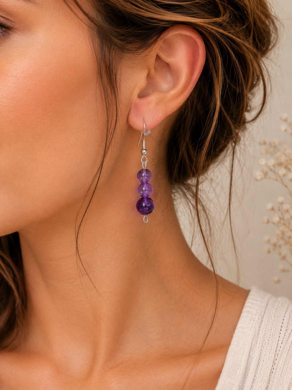 Boucles d’Oreilles Artisanales – Améthyste