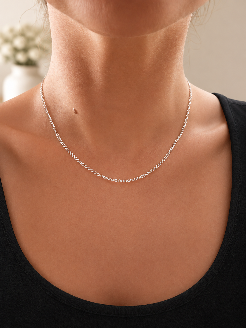 Chaîne Tour de Cou Maille Fine – Argent 925 | 42 cm