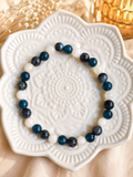 Bracelet Apatite Bleue & Pierre de Lune — Création Artisanale