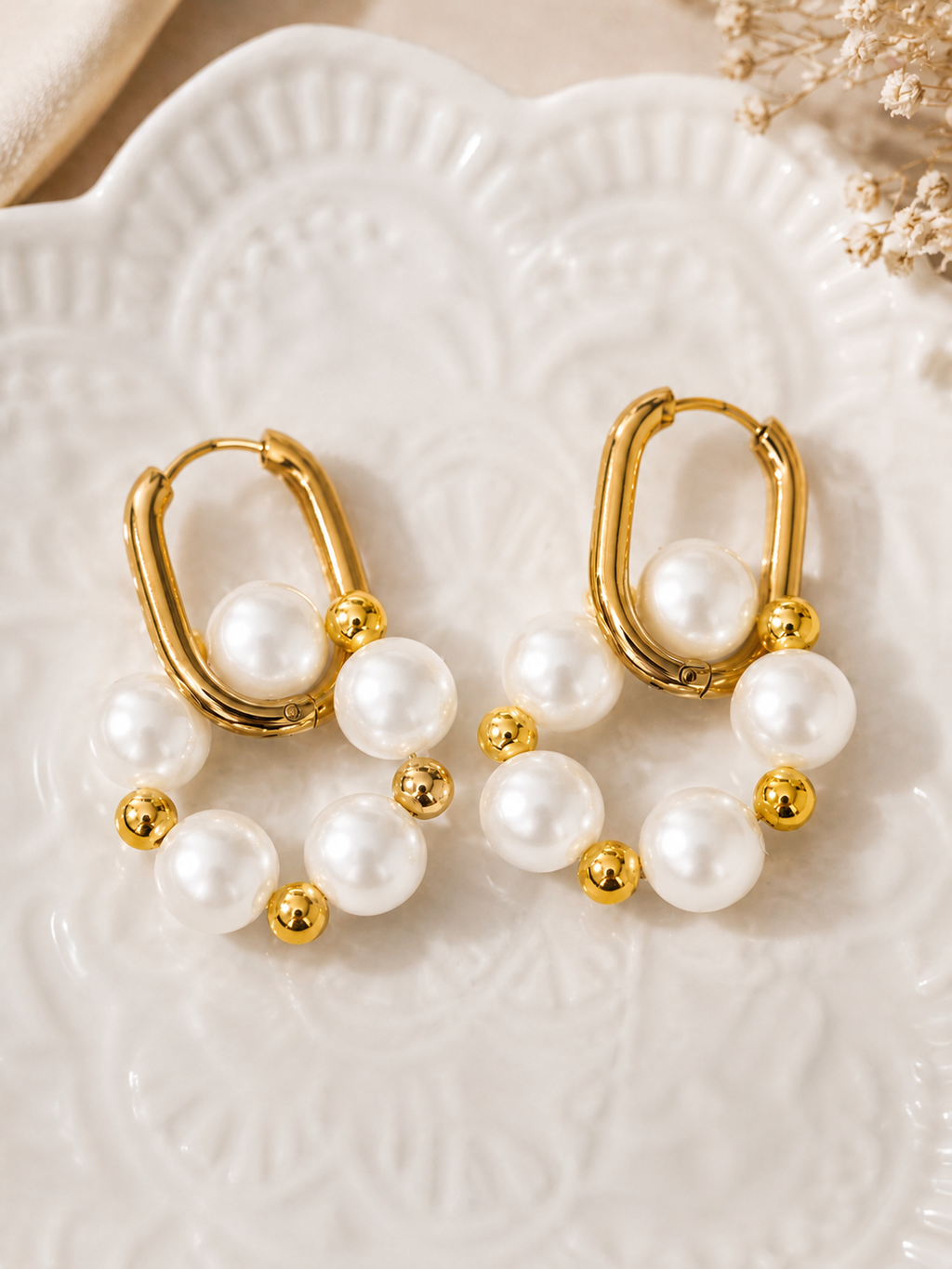 Boucles d’oreilles Nacre – Création artisanale ✨