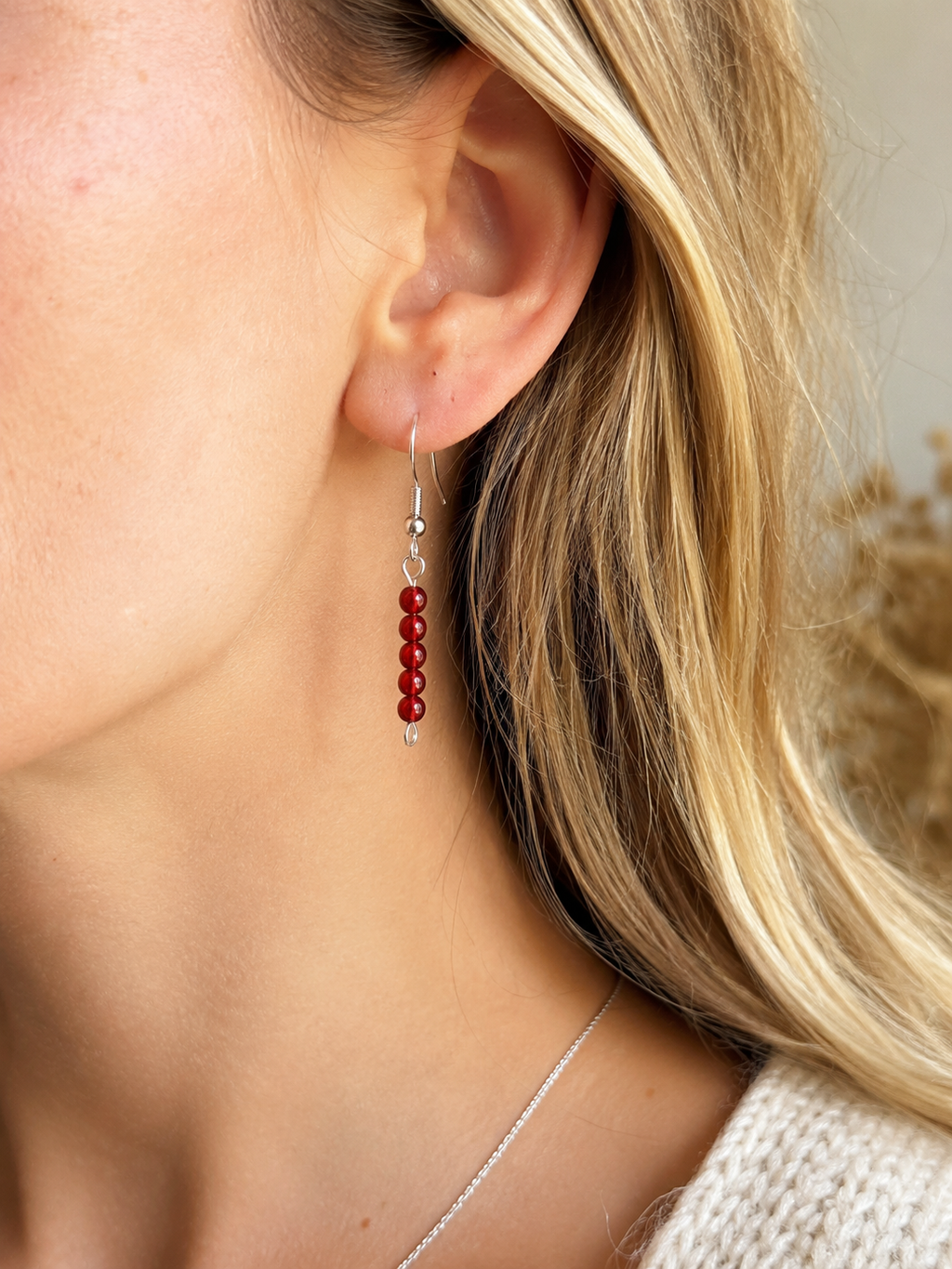 Boucles d’oreilles en Cornaline – Élégance naturelle & éclat chaleureux