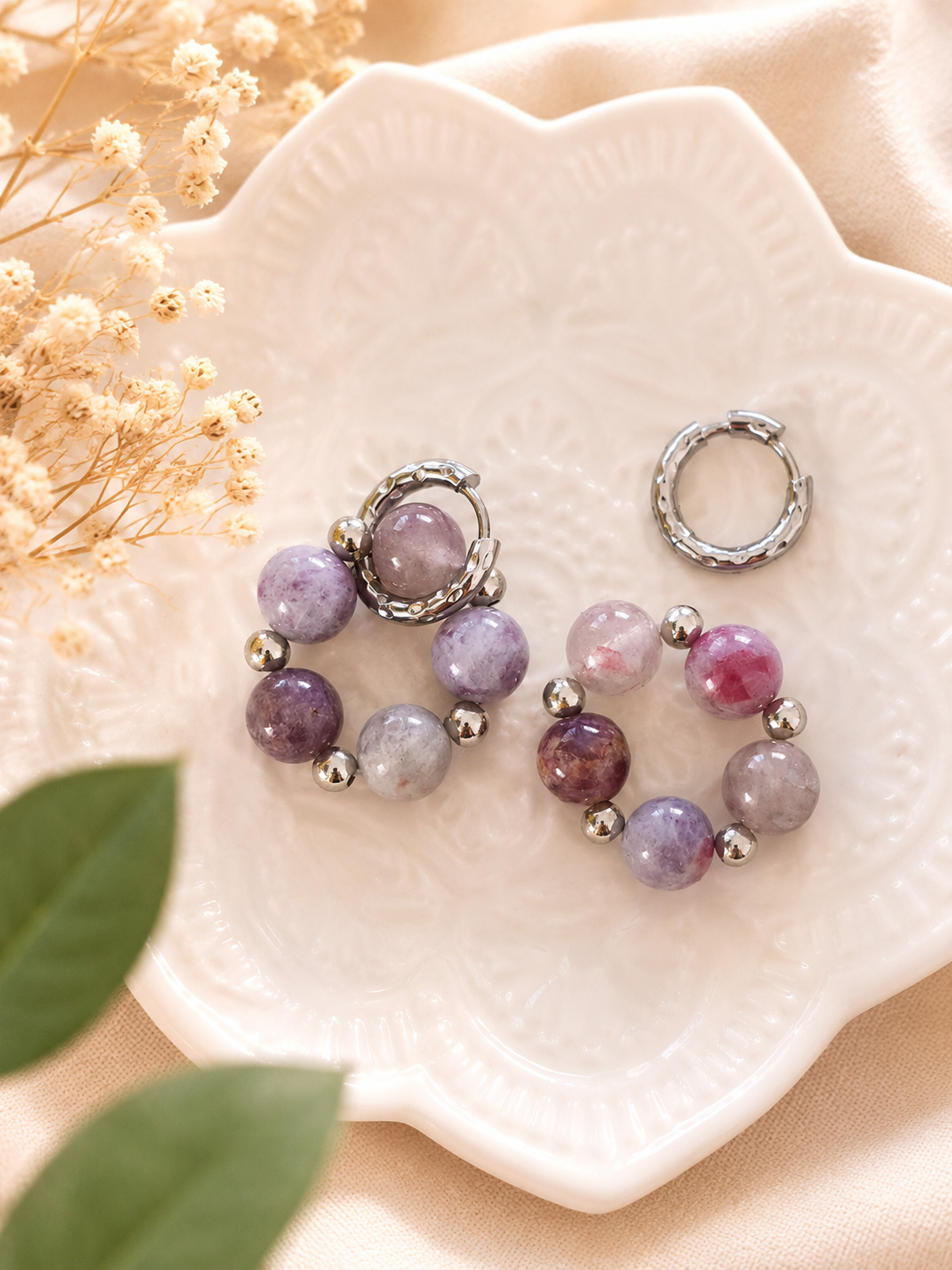 Boucles d'oreilles Tourmaline Rose – Amour & Douceur du Cœur